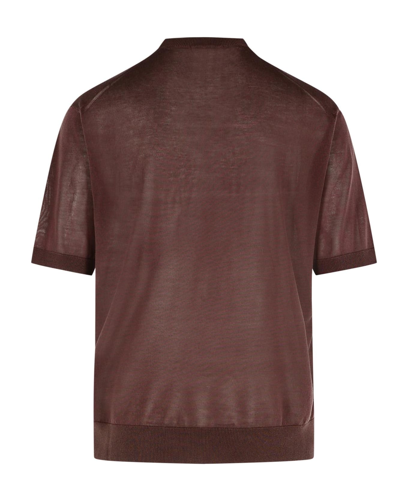 Laneus Brown Lyocell Sweater - Brown