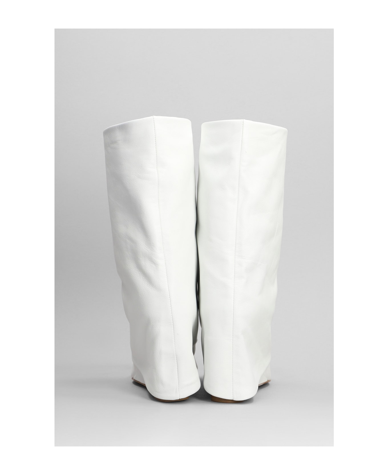 The Seller Ankle Boots Inside Wedge In White Leather - white
