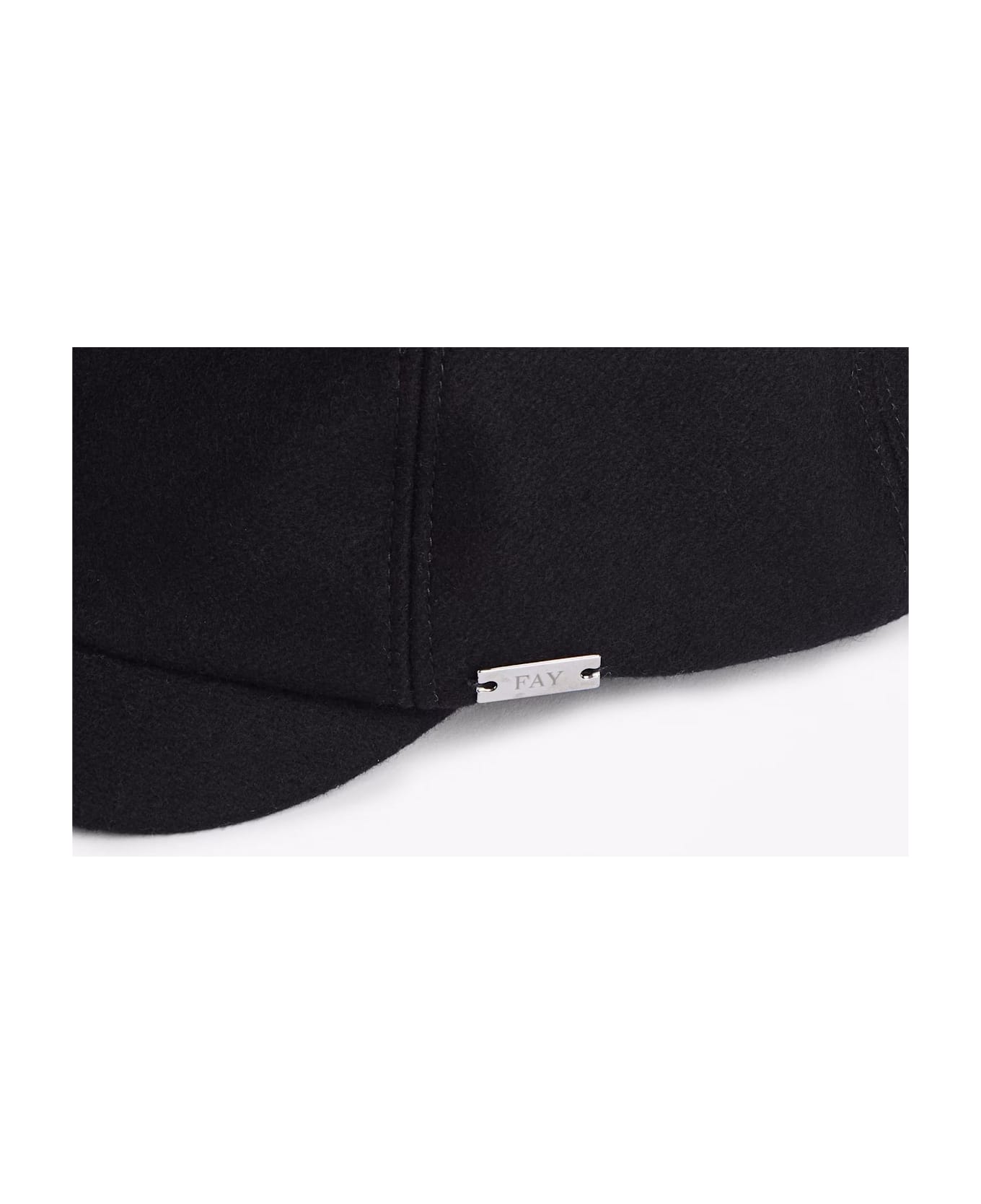 Fay Beret In Wool Blend Fabric - Black