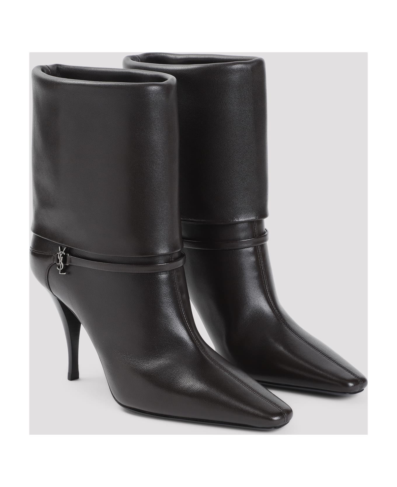 Saint Laurent Vicky Ankle Boots - Harris Eagle Brown