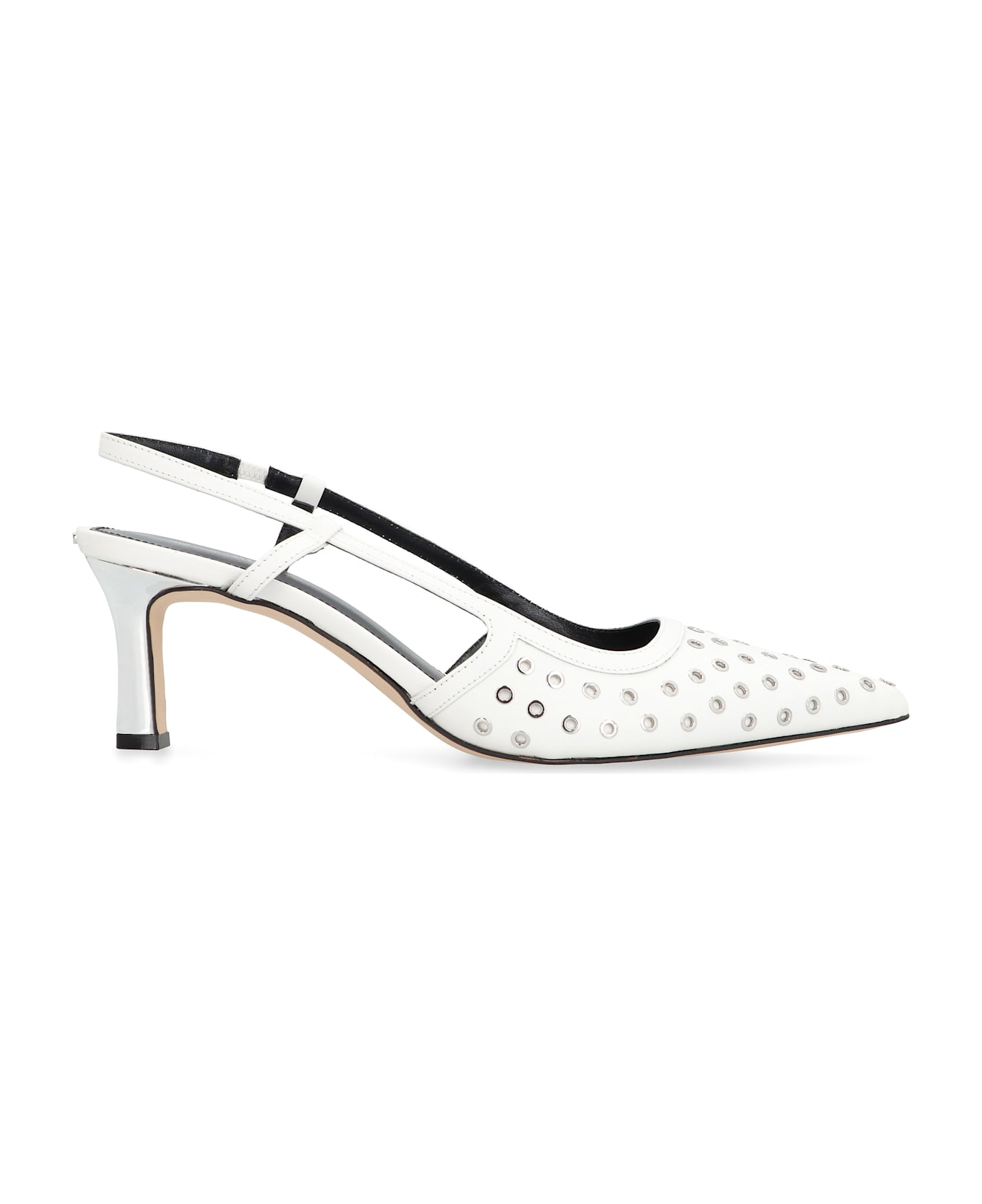 MICHAEL Michael Kors Alora Leather Slingback Pumps - Optic White