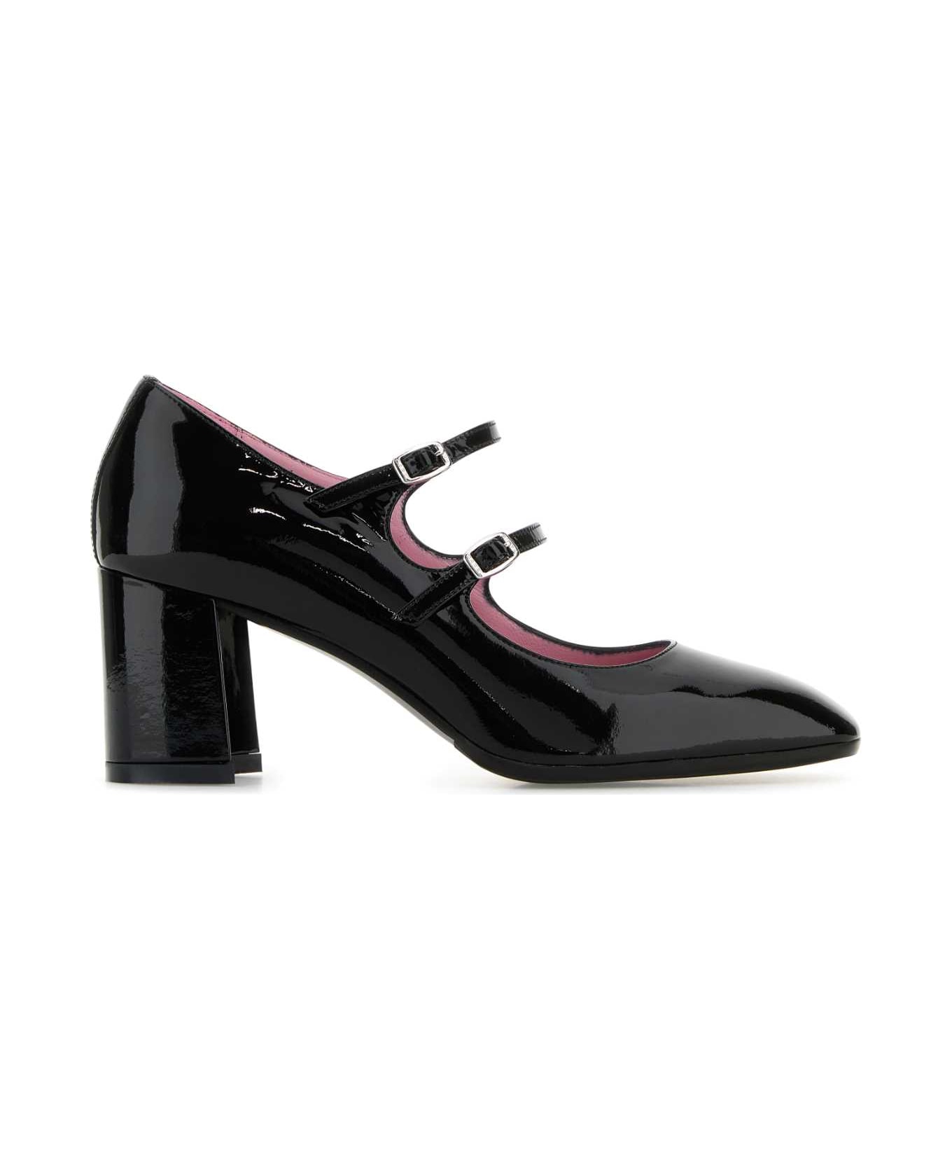 Carel Black Leather Alice Pumps - BLACK