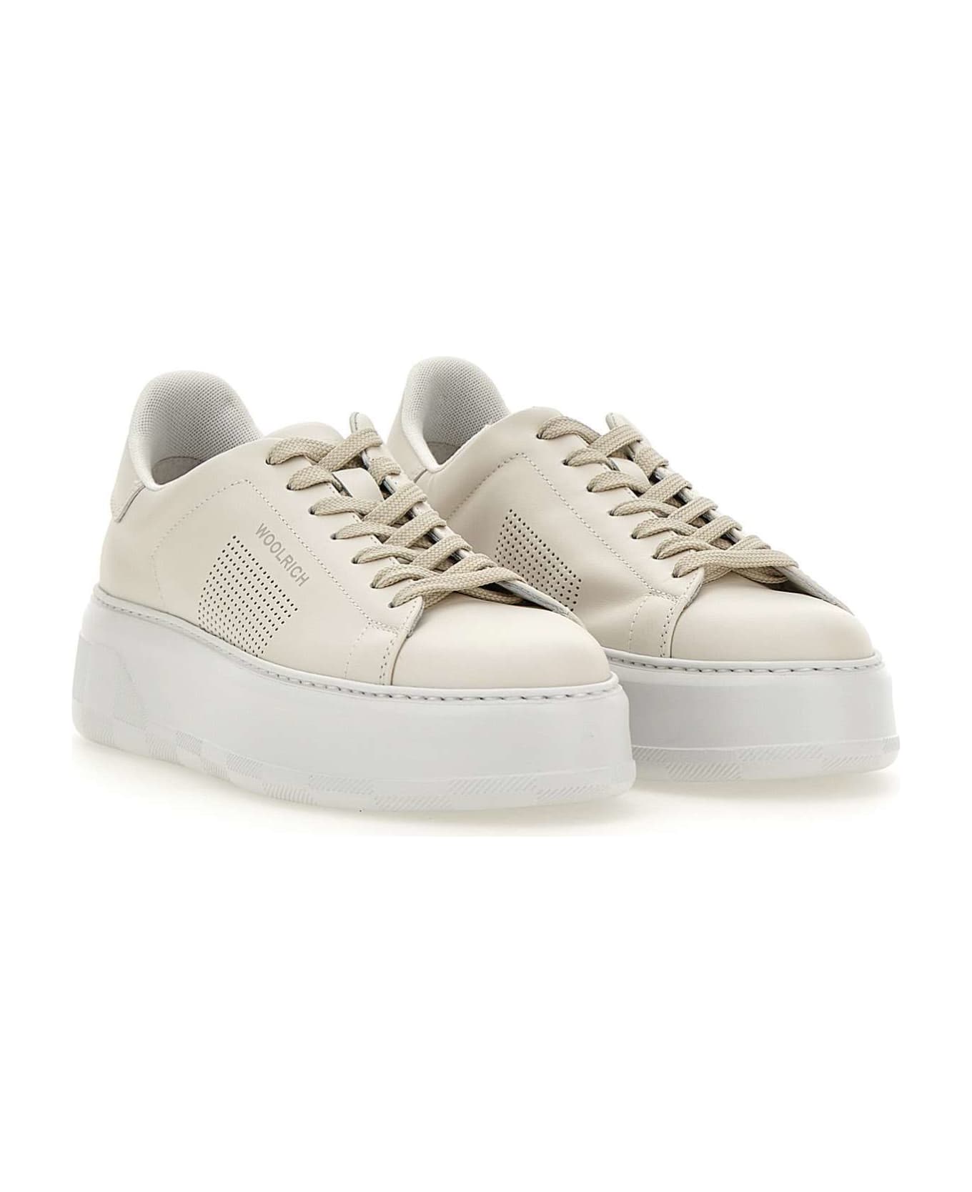 Woolrich 'chunky Court' Leather Sneakers - Crema