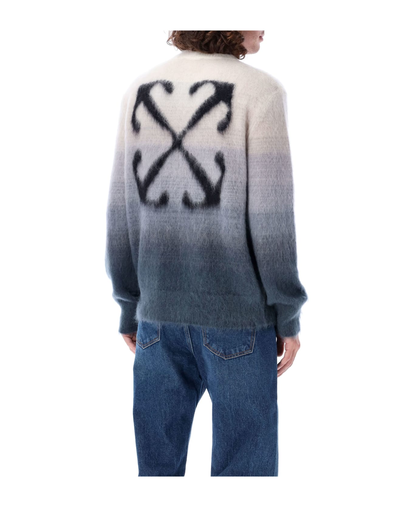 Off-White Mohair Arrow Grad Knit Crewneck - MEDIUM GREY