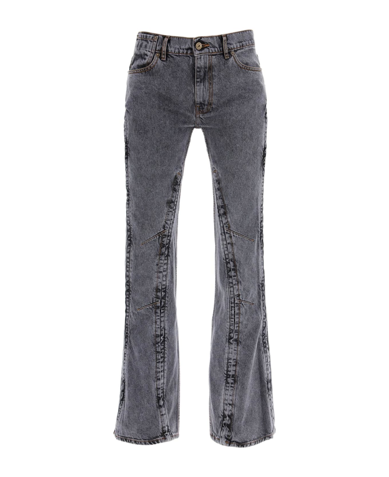 Y/Project Hook-and-eye Flared Jeans - EVERGREEN VINTAGE BLACK (Black)