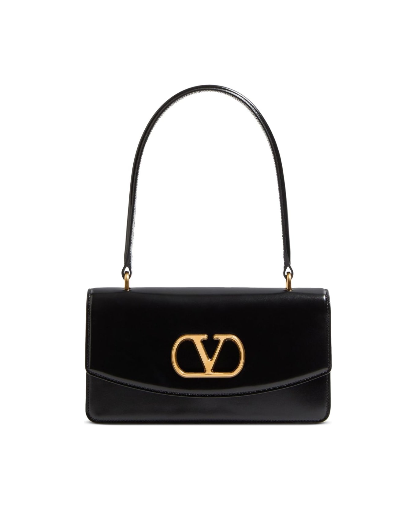 Valentino Garavani Vain Leather Top Handle Bag - Black