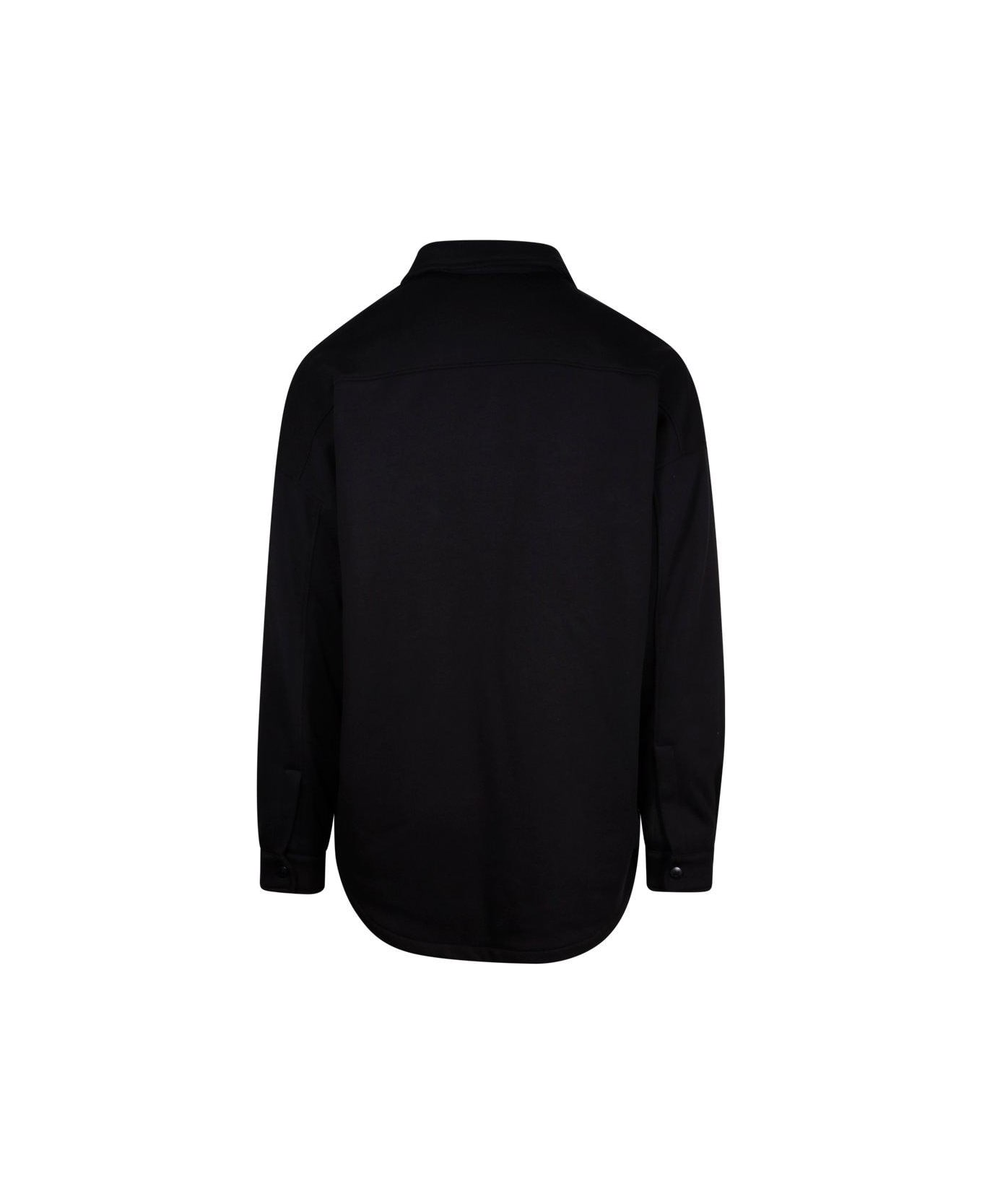 Valentino Logo Patch Buttoned Shirt - BLACK