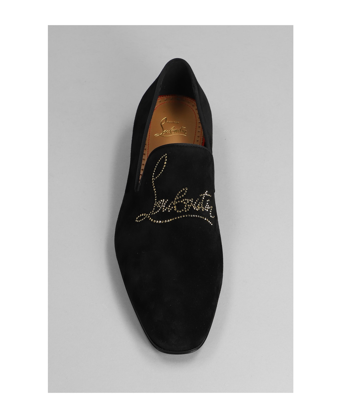 Christian Louboutin Navy Dandelion Lace Up Shoes In Black Suede - black