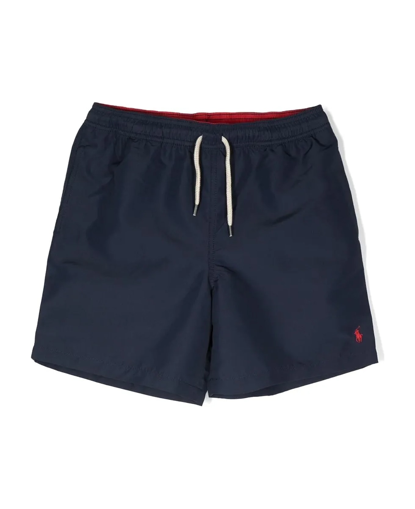 Ralph Lauren Blue Swim Shorts For Baby Boy With Horse - Blue