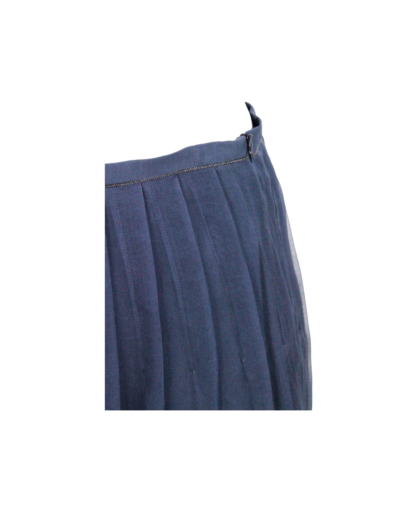Brunello Cucinelli Long Pleated Skirt - Blu