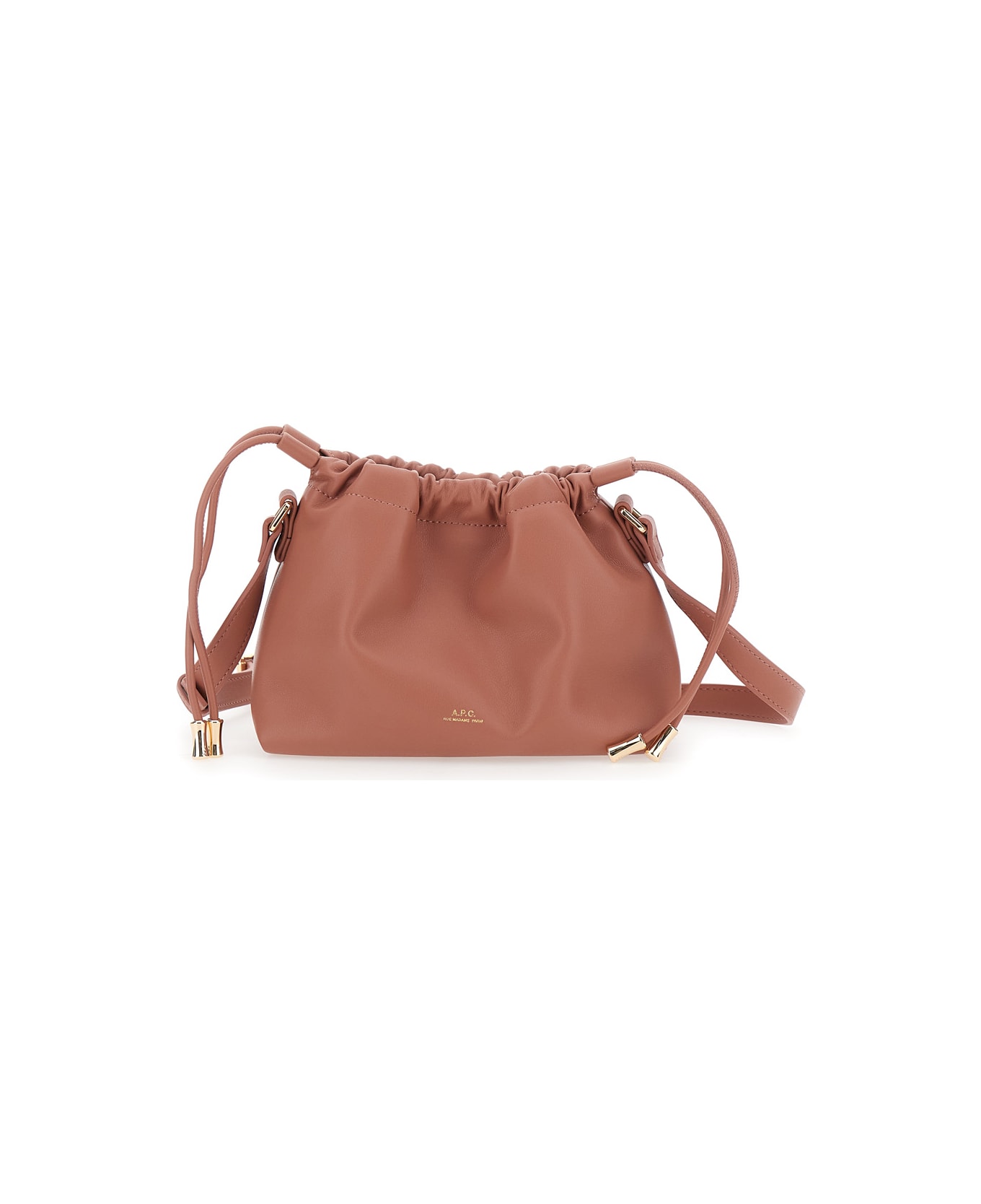 A.P.C. 'ninon Mini' Pink Crossbody Bag With Embossed Logo On The Front And Adjustable Shoulder Strap In Ecoleather Woman - Pink