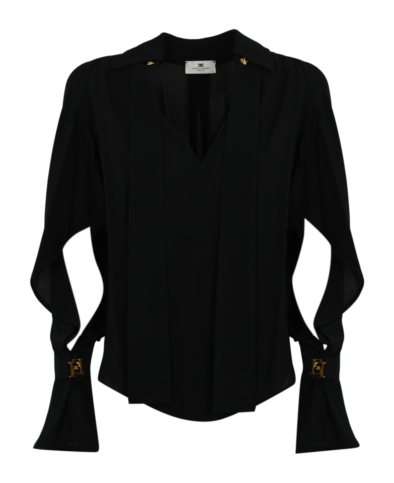 Elisabetta Franchi Blouse With Georgette Scarf - Nero