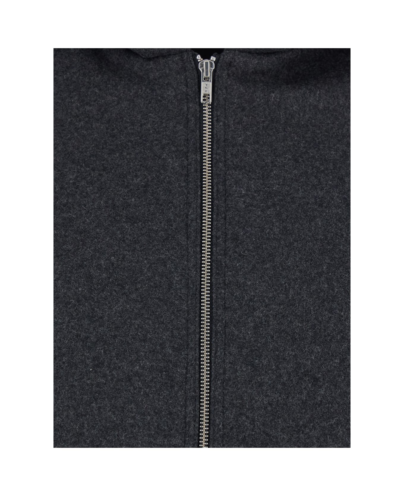 Mauro Grifoni Grey Jacket With Fixed Hood And Zip-up Fastening In Wool Blend Woman - Grey