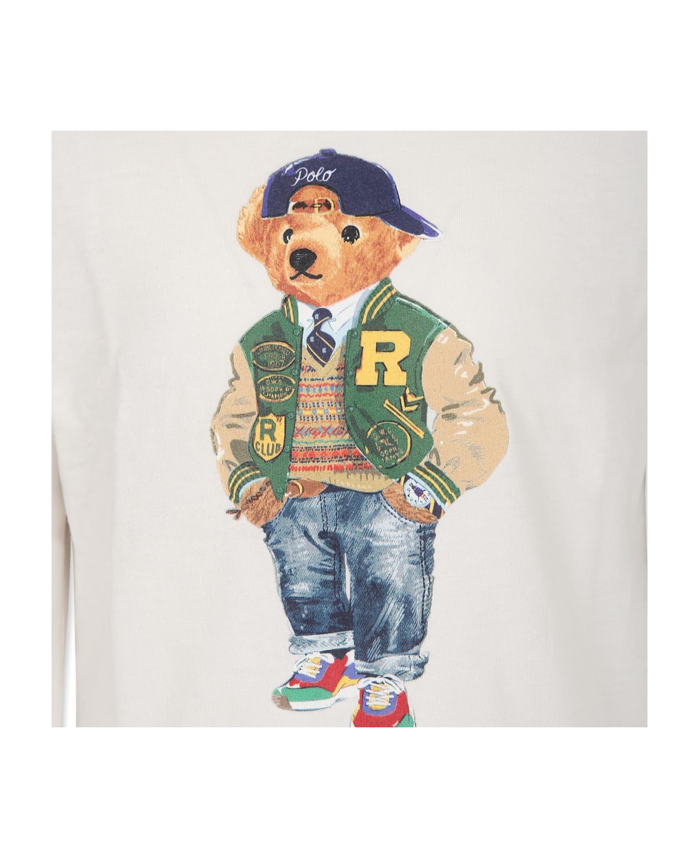 Ralph Lauren Gray Sweatshirt For Boy With Polo Bear Print - Grey