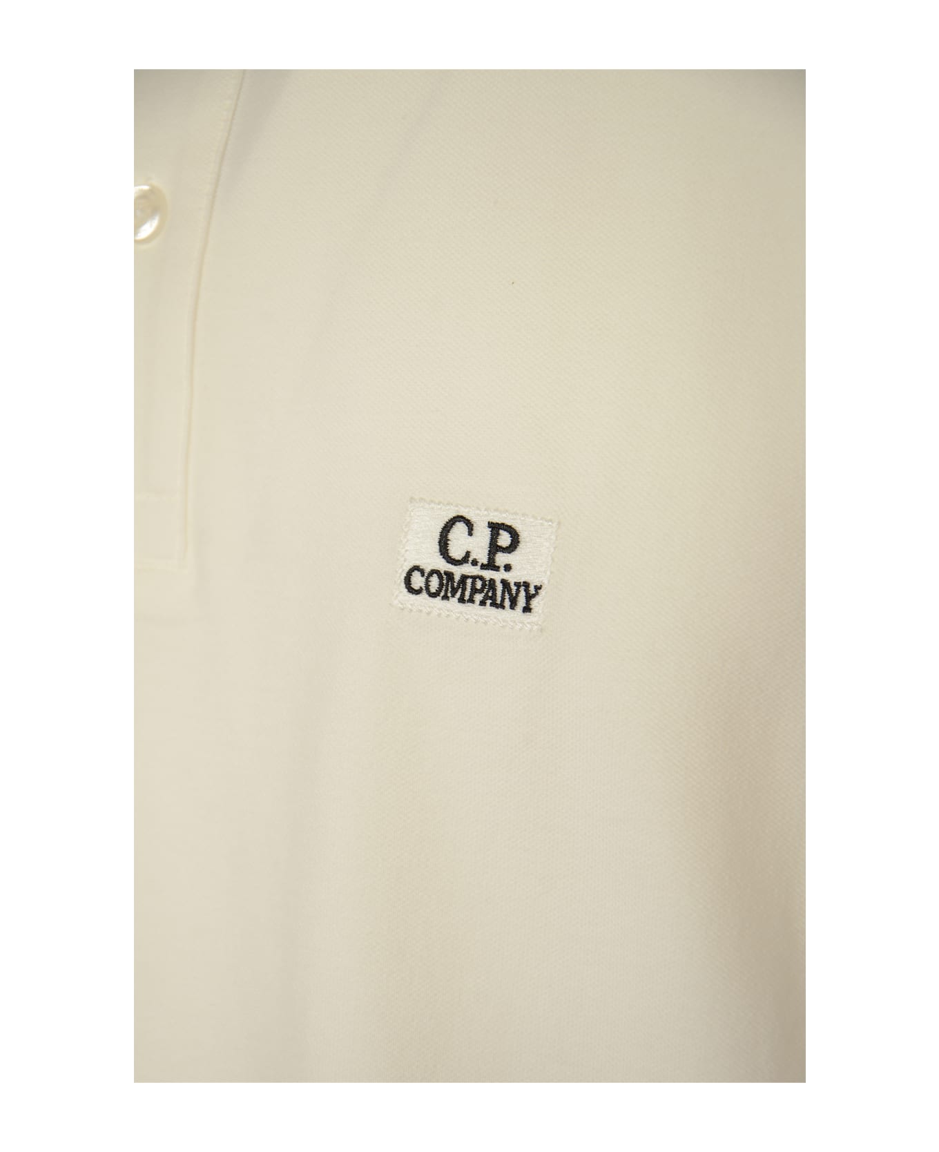 C.P. Company Stretch Piquet Short-sleeved Polo Shirt - Gauze White シャツ