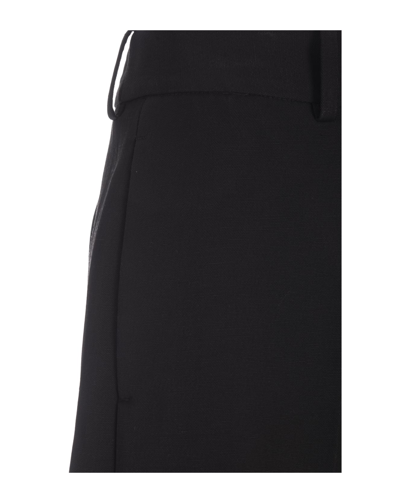 Ermanno Scervino Black Linen Blend Tailored Shorts - Black ショートパンツ