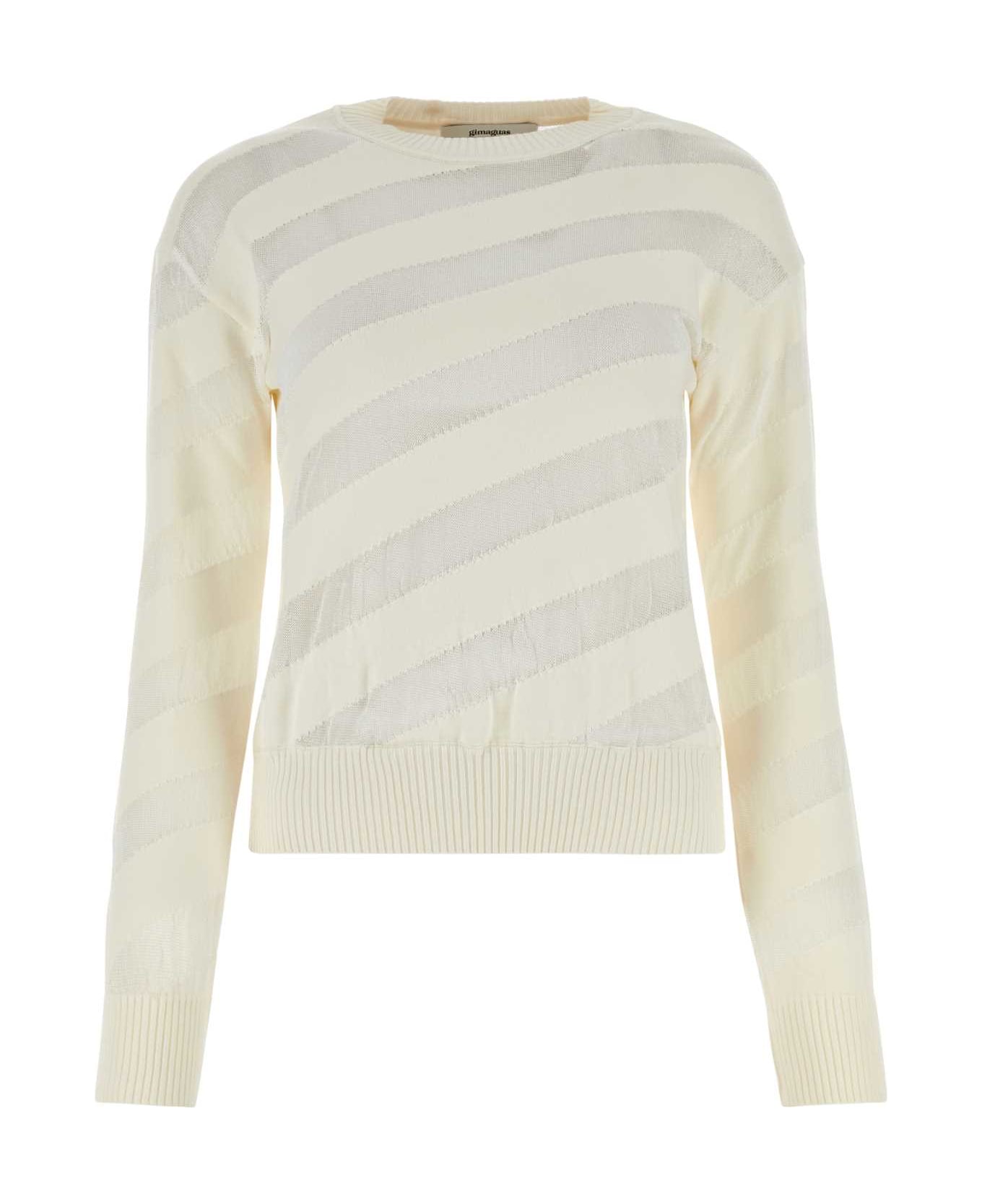 Gimaguas White Polyester Blend Zebra Sweater - WHITE