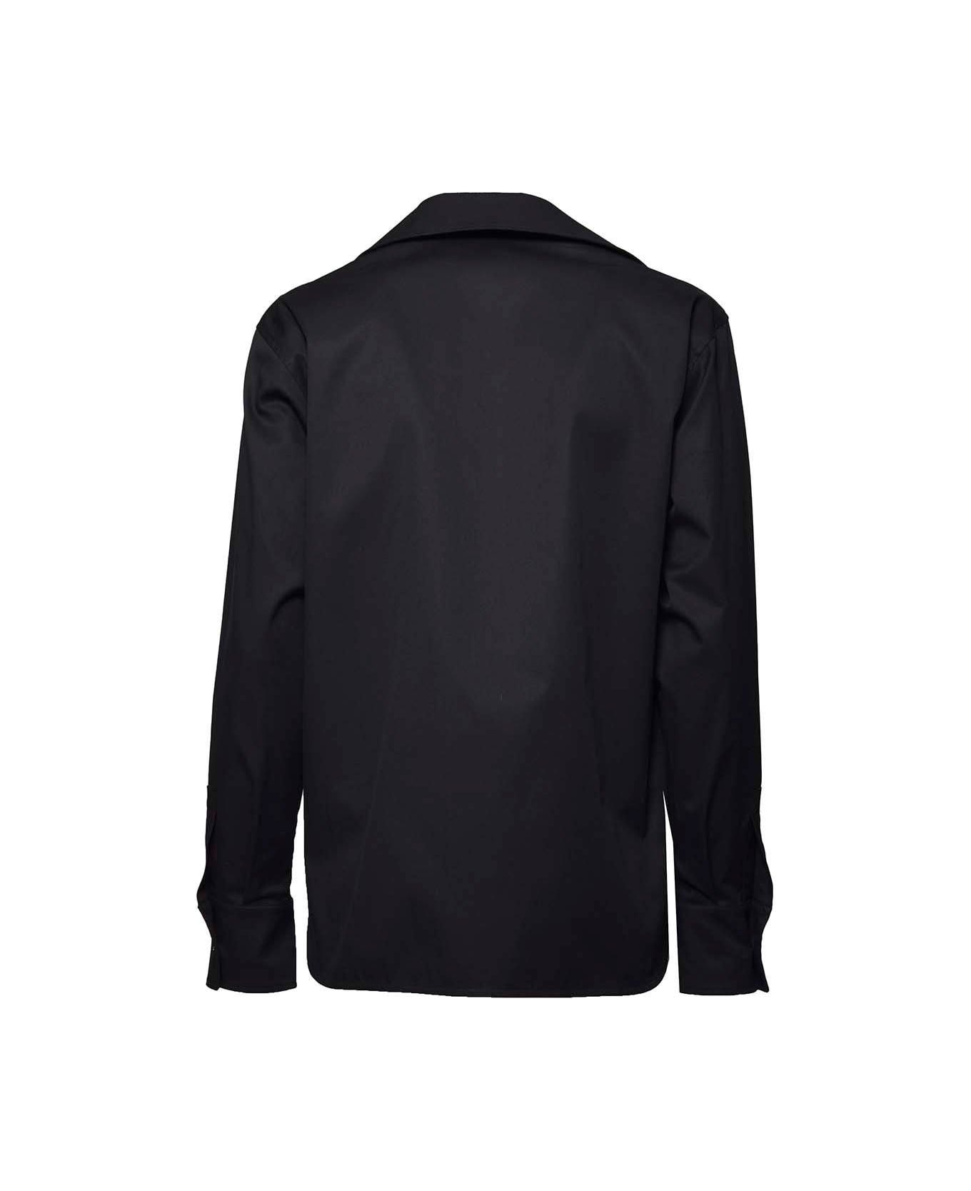 Max Mara V-neck Long-sleeved Shirt - Nero