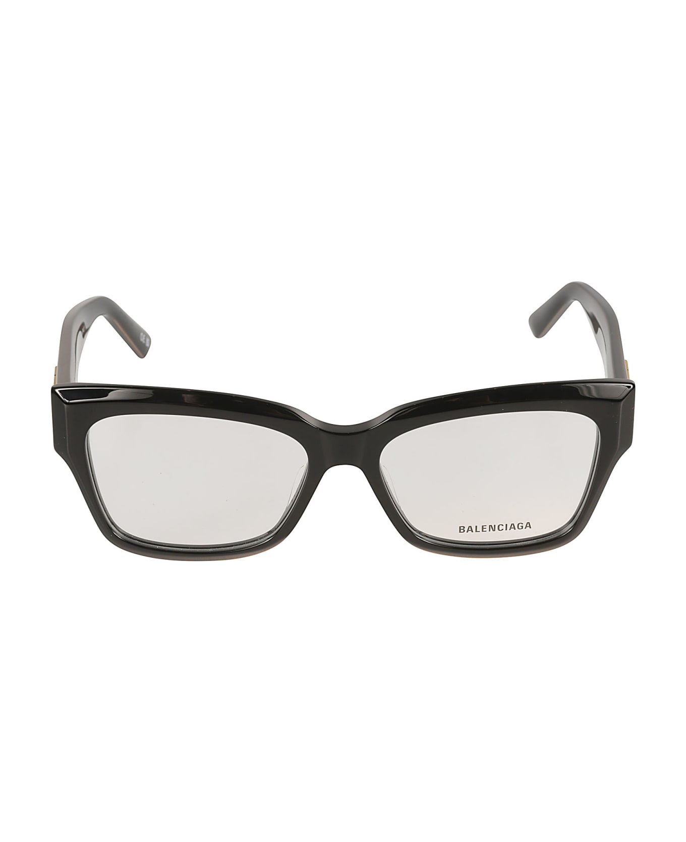 Balenciaga Eyewear Bb Plaque Square Frame Glasses - Black/Transparent