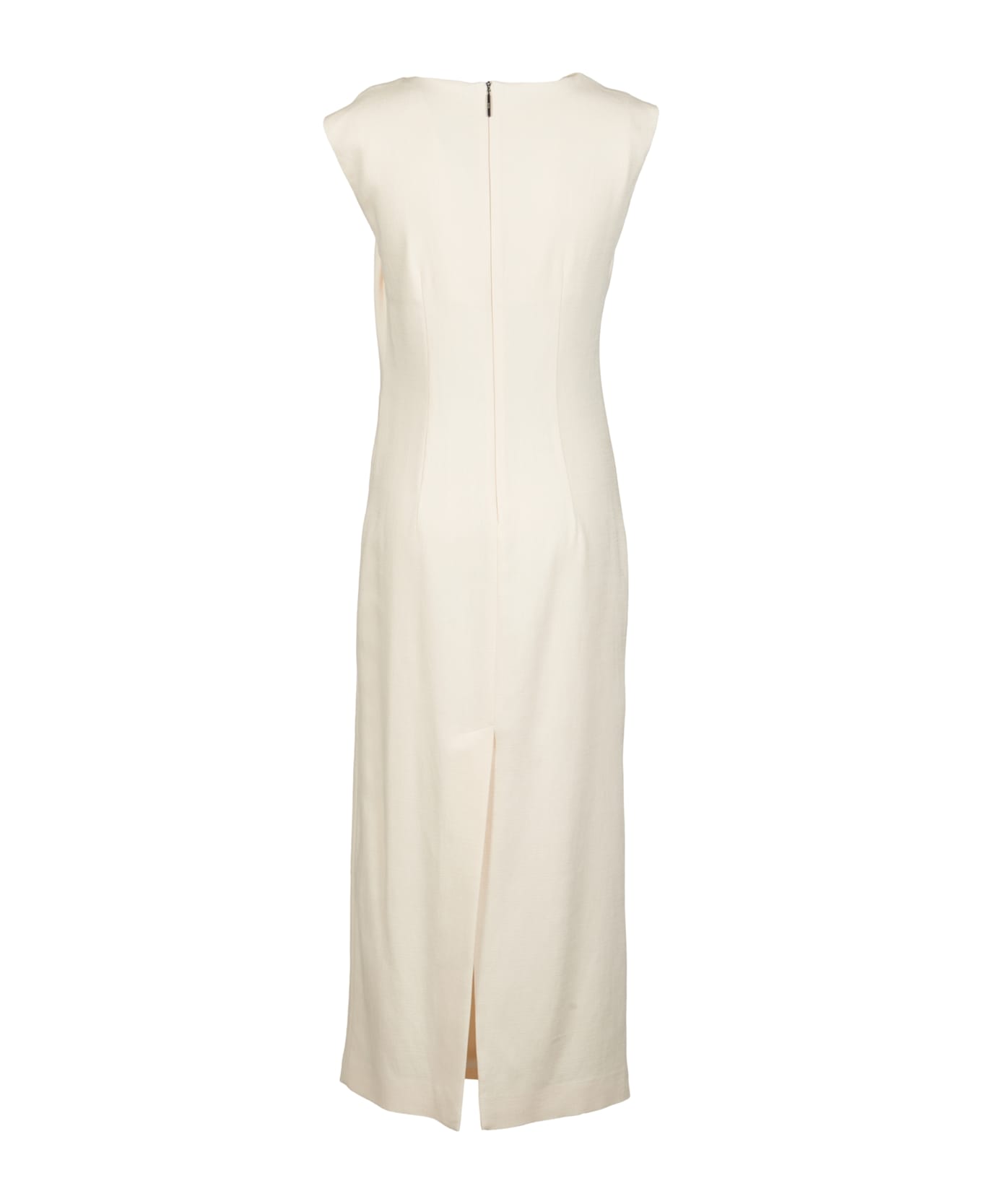 MSGM Draped Long-length Sleeveless Dress - Off-White