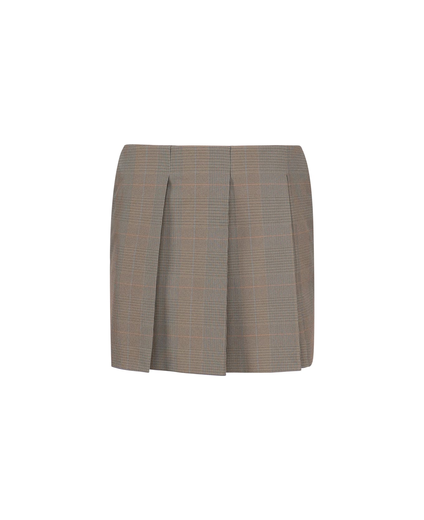 SportMax Checked Mini Skirt - NEUTRALS/BLACK
