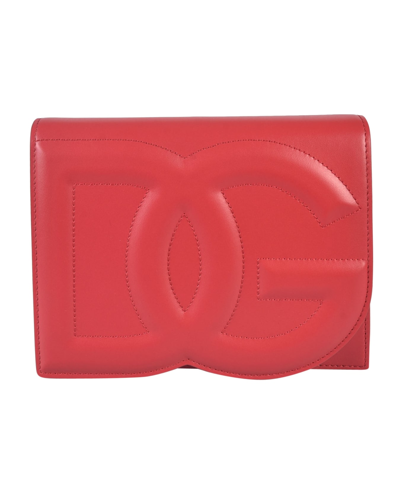 Dolce & Gabbana Leather Shoulder Bag - Red