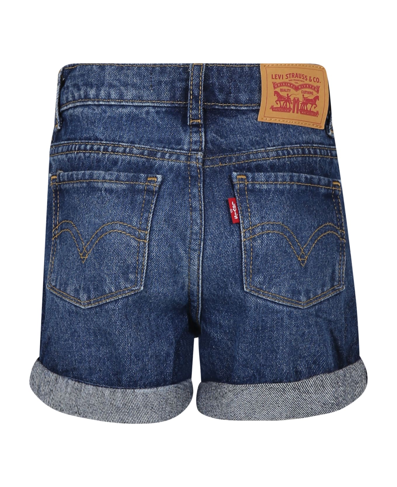 Levi's Blue Shorts For Girl With Logo - Denim