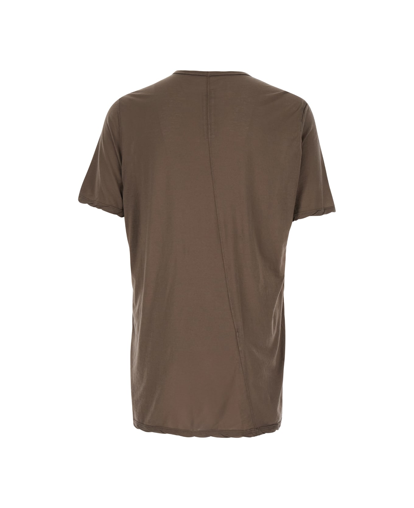 DRKSHDW Dark Beige Crewneck T-shirt With Oversized Band In Cotton Man - Beige