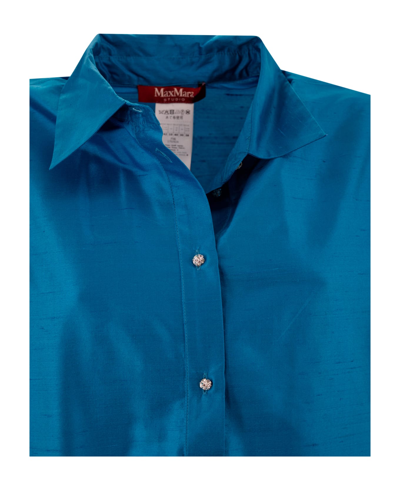Max Mara Studio Taffeta Shirt - Clear Blue