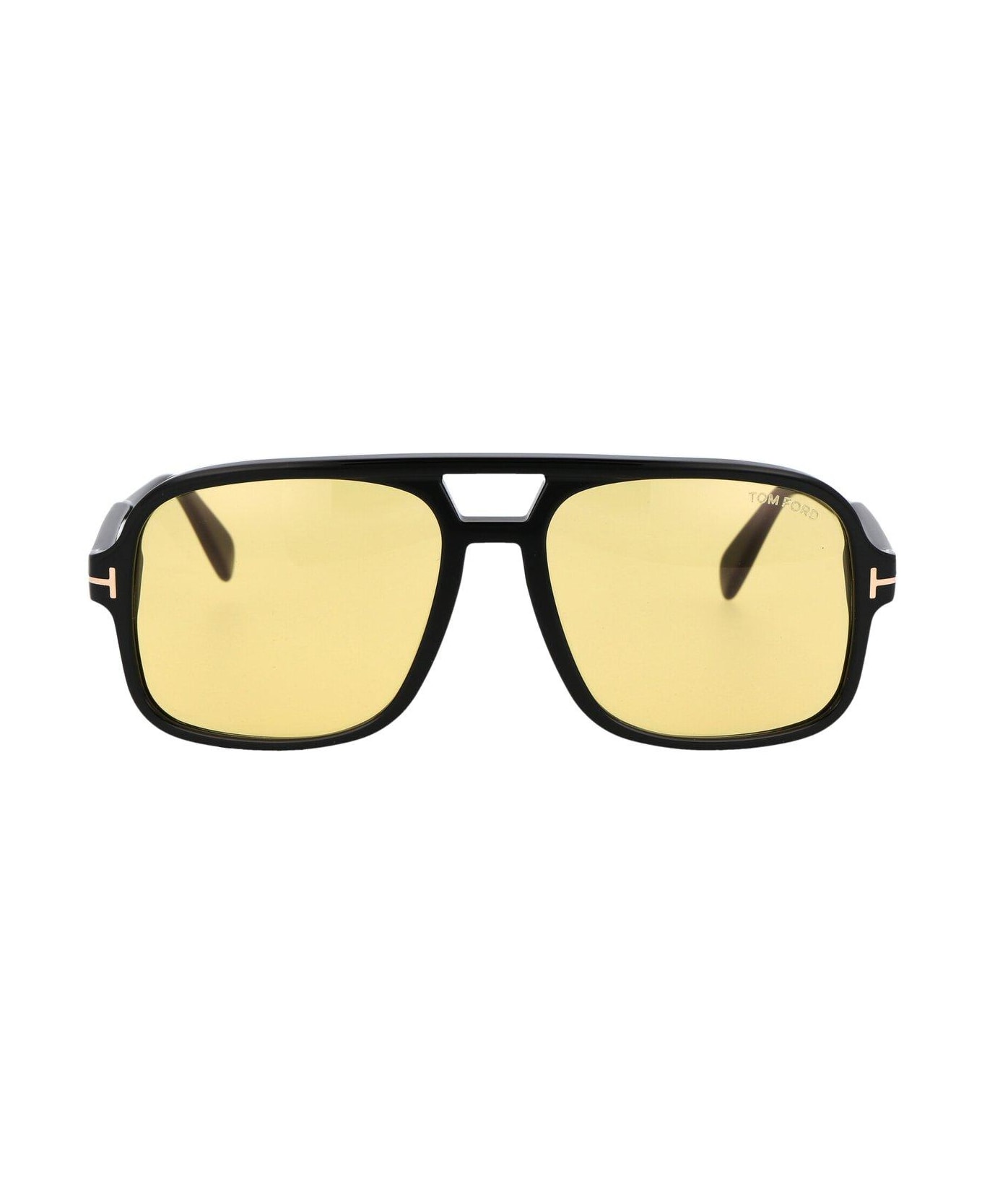 Tom Ford Eyewear Falconer Square Frame Sunglasses - 6001E - nero lucido / marrone