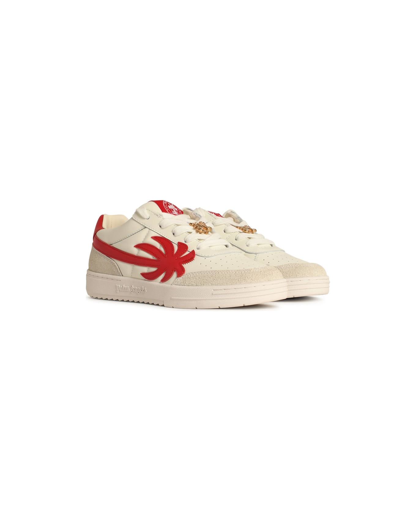 Palm Angels 'palm' White Leather Sneakers - White