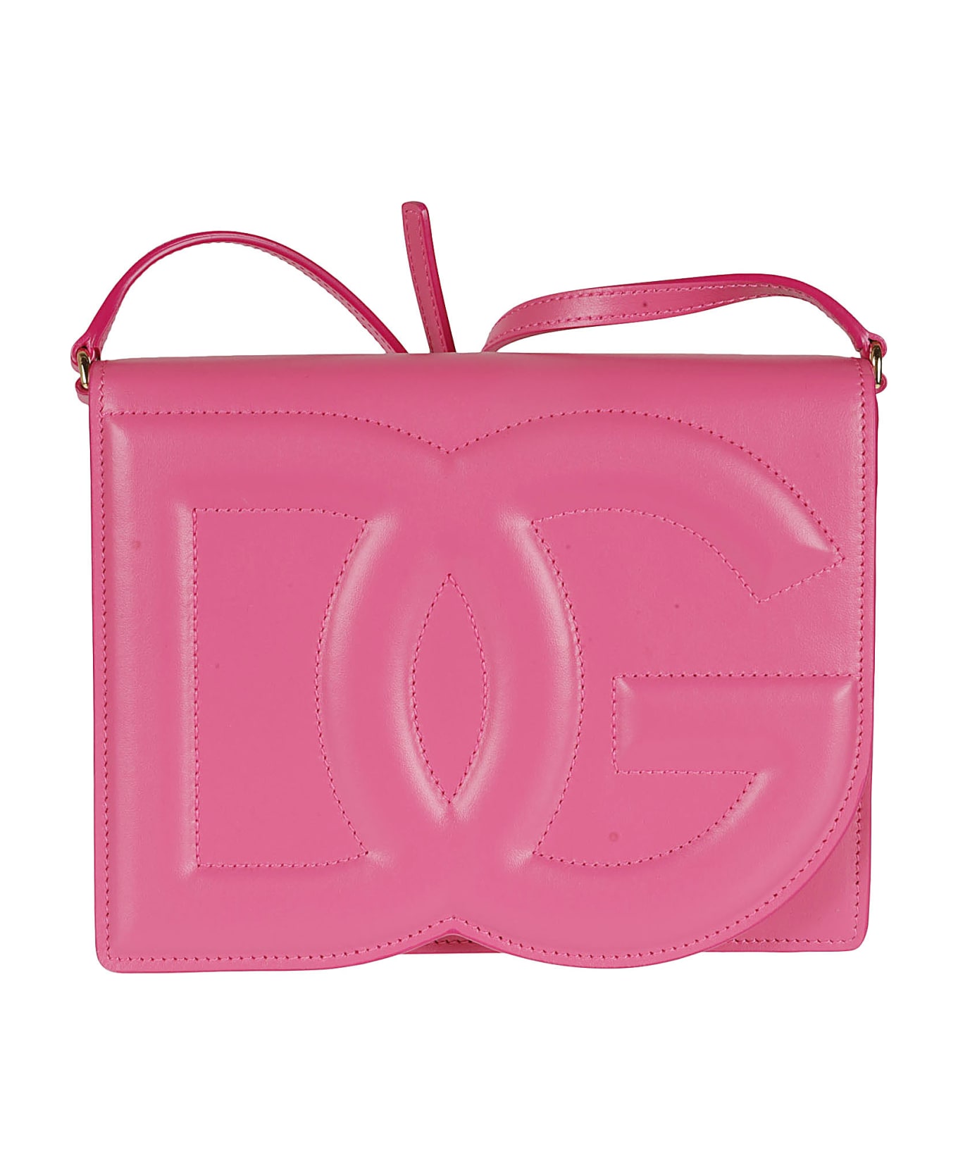 Dolce & Gabbana Logo Embossed Box Shoulder Bag - Glycine