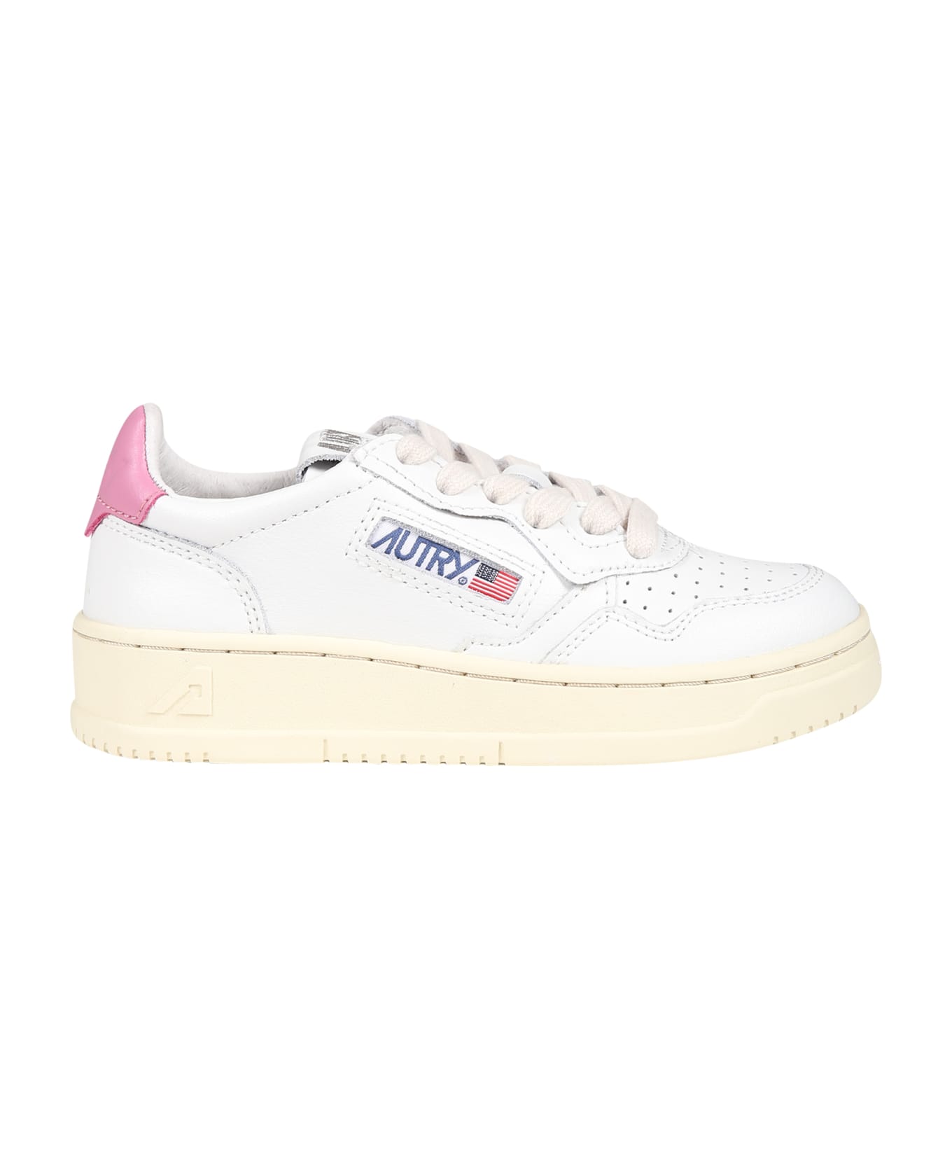 Autry White Sneakers For Girl With Logo - White