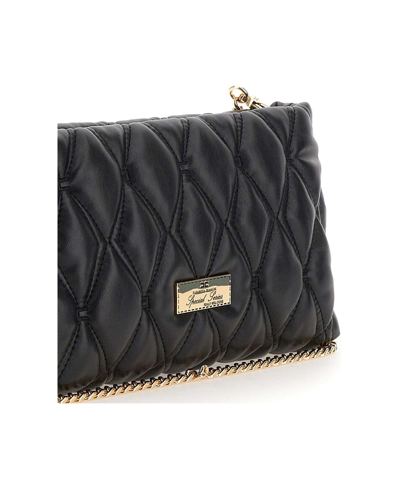 Elisabetta Franchi Chain-linked Quilted Shoulder Bag Elisabetta Franchi - BLACK