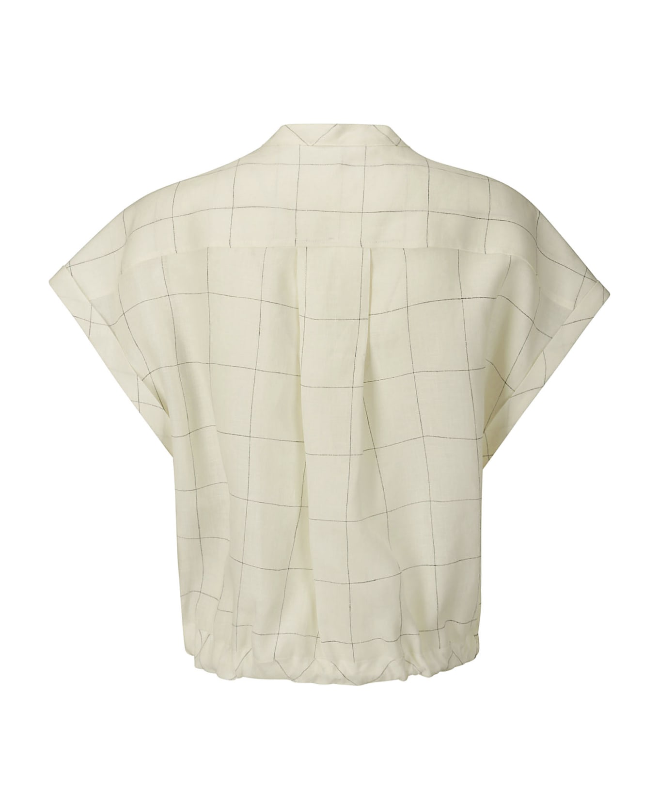 Stefano Mortari M/s Windowed Linen Shirt - CREAM WITH BLACK LINES