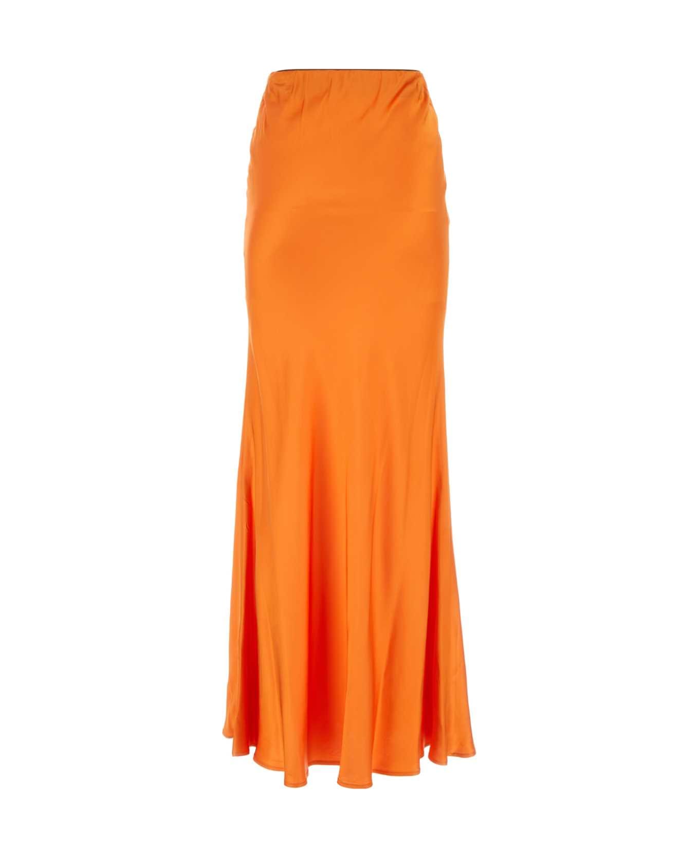 Hebe Studio Orange Satin Kate Skirt - ORANGE