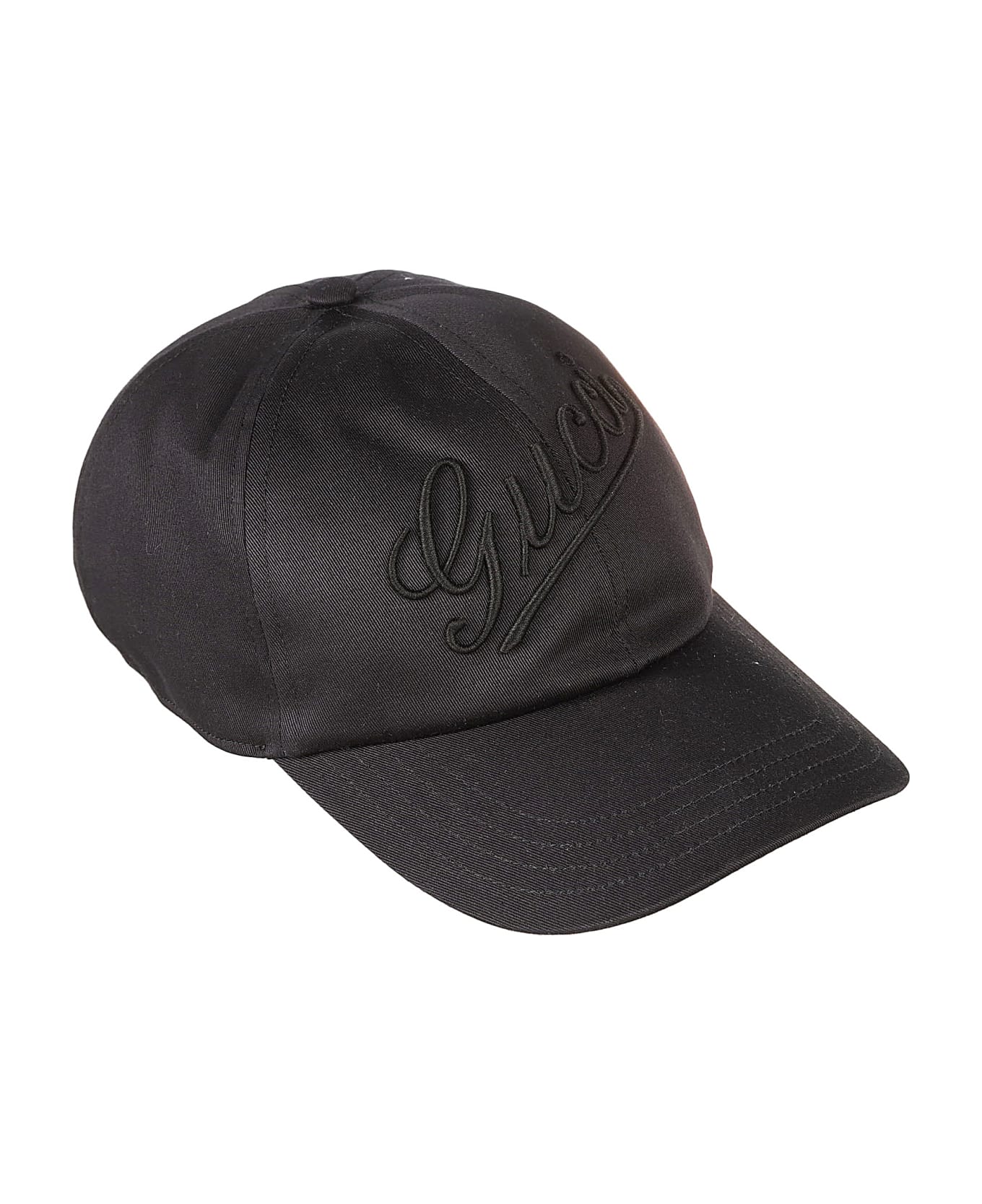 Gucci Logo Embroidered Baseball Cap - Black