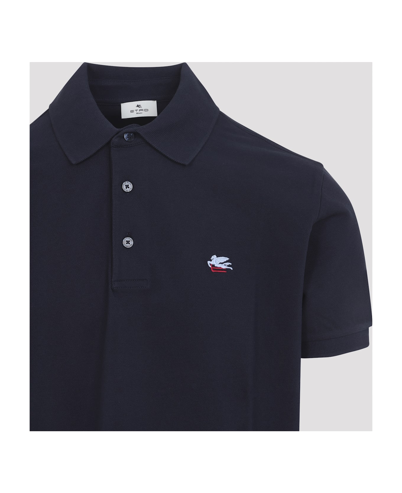 Etro Roma Plain Polo - Blue