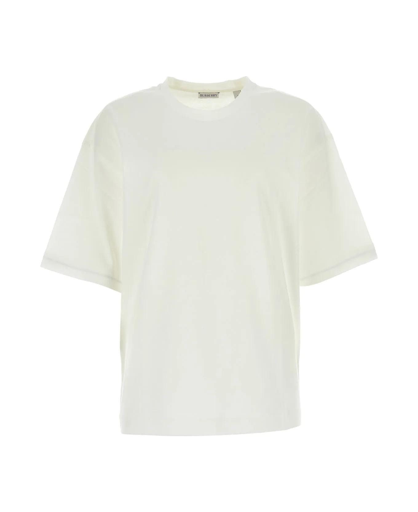 Burberry White Cotton Oversize T-shirt - Rain Tシャツ