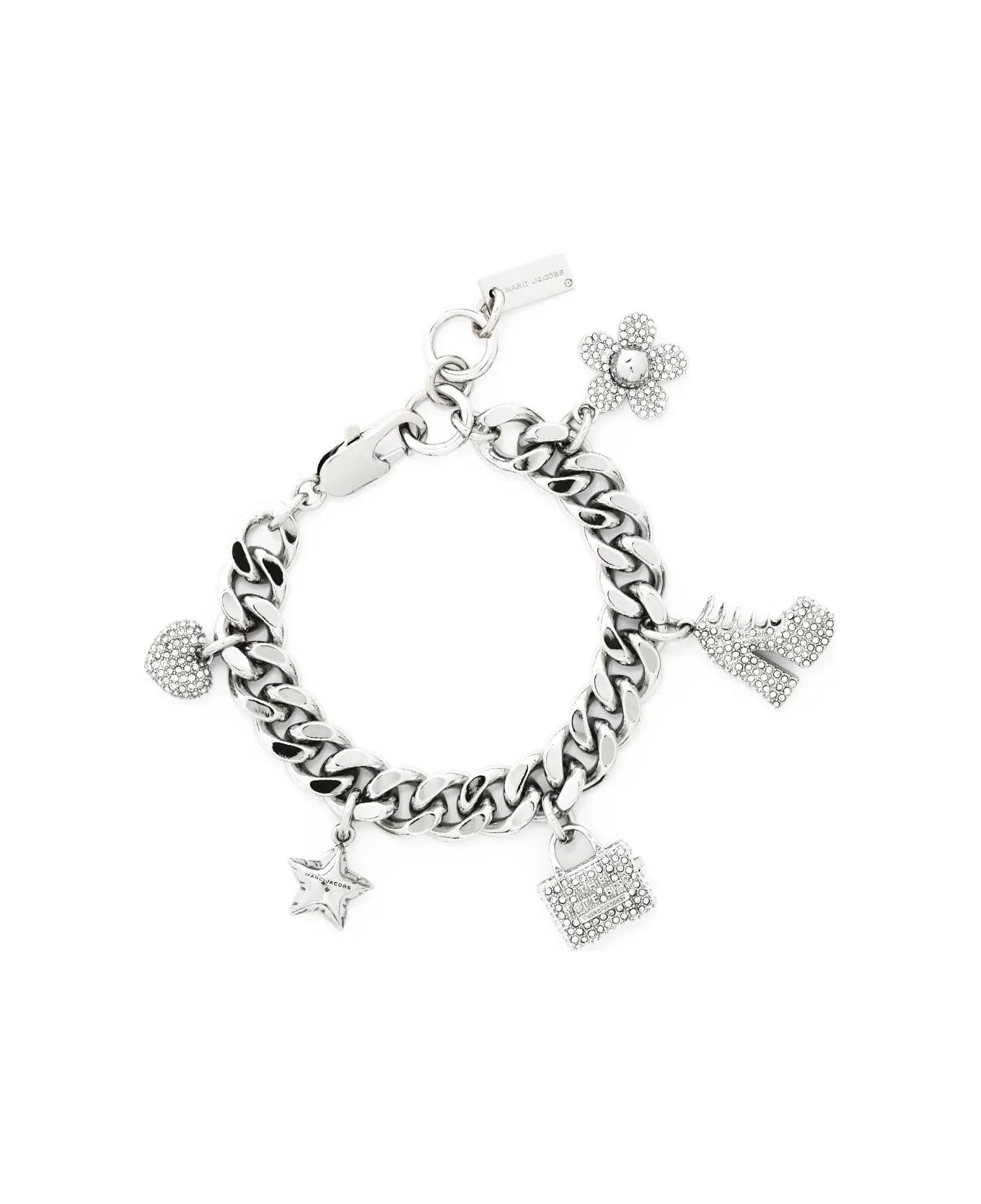 Marc Jacobs The Pave Mini Icon Charm Bracelet - SILVER