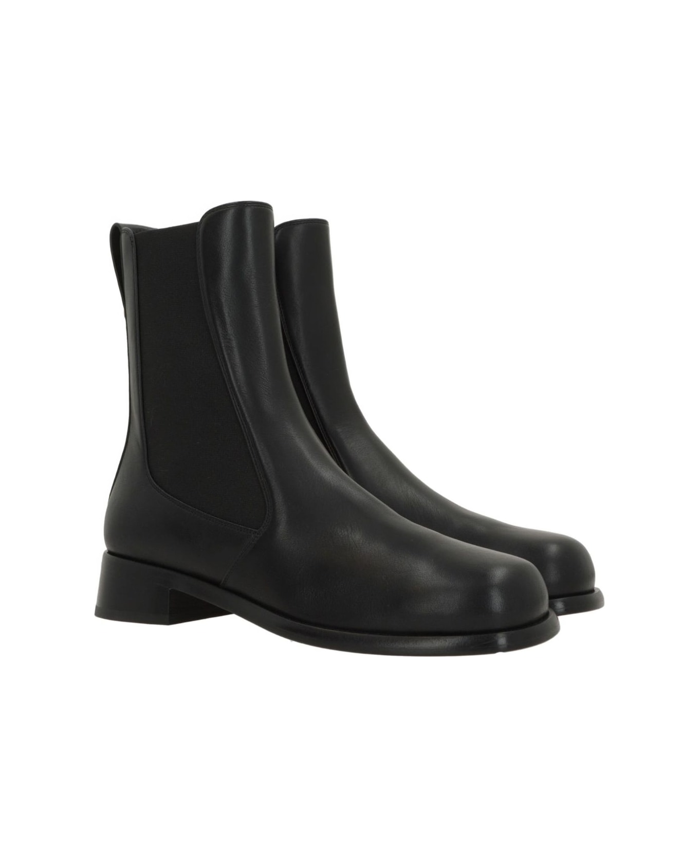 Sergio Rossi Leather Chelsea Boots - Black
