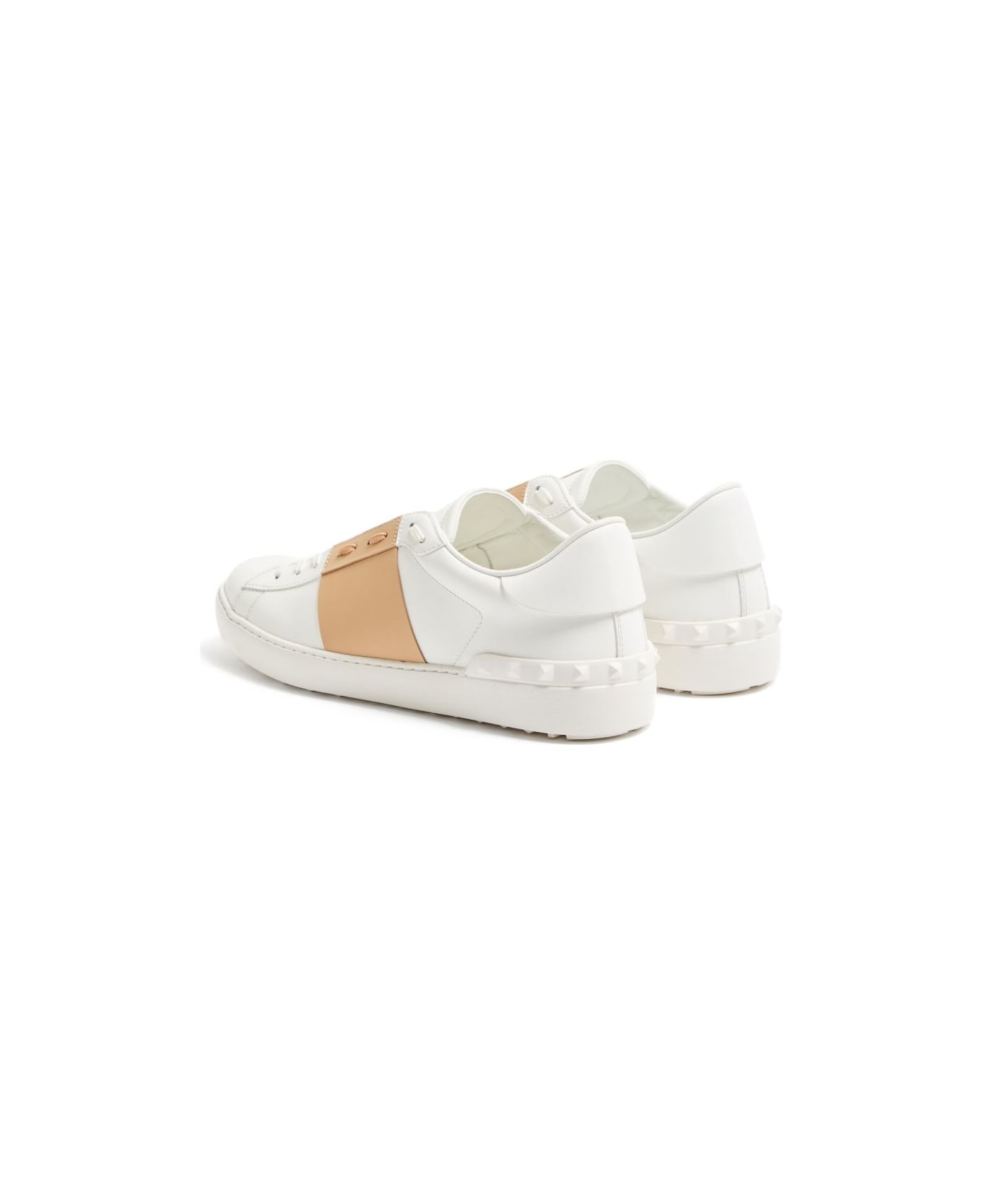 Valentino Garavani Open Leather Sneakers - Beige
