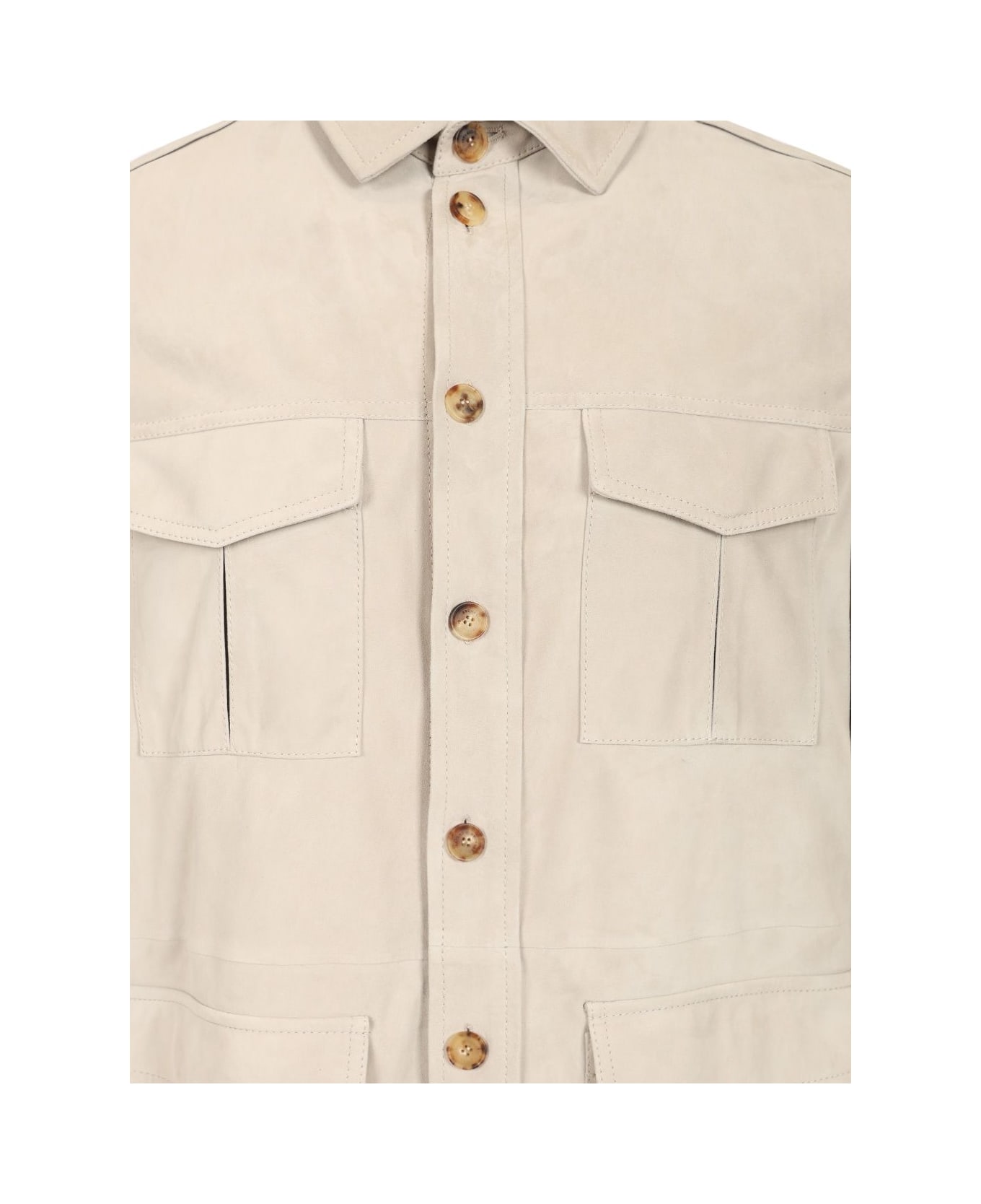 Brunello Cucinelli Suede Safari Jacket - Beige