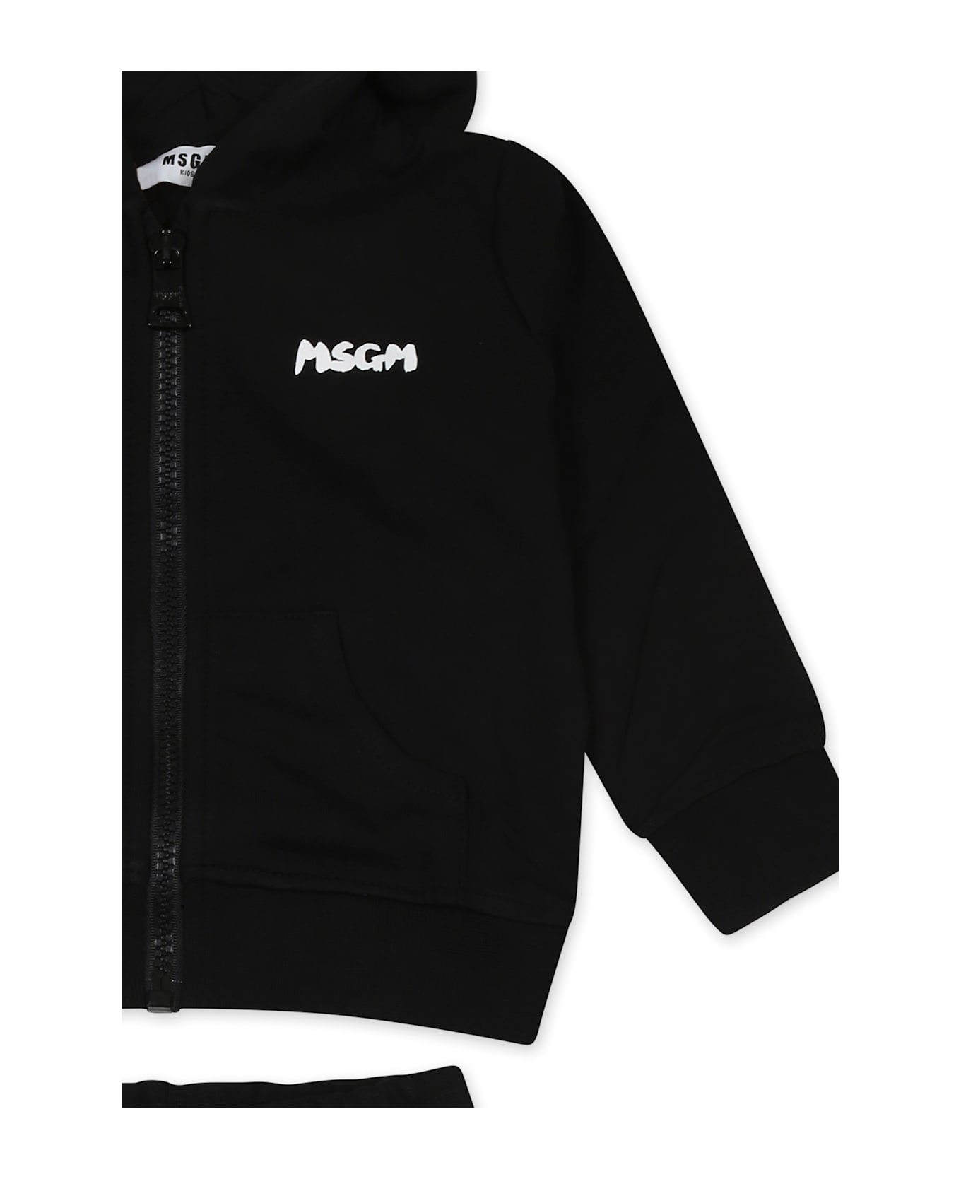 MSGM Black Suit For Babykids With Logo - Black