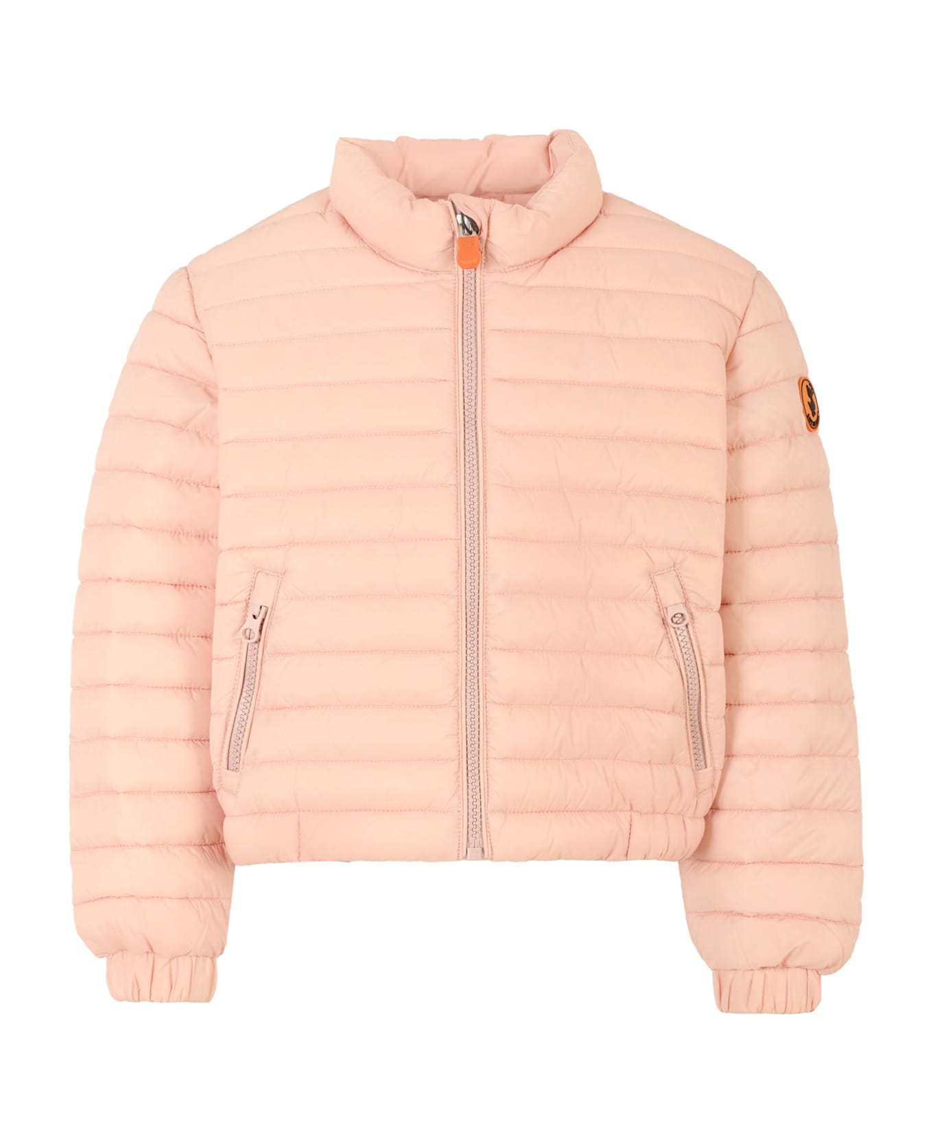 Save the Duck Pink Giga Down Jacket For Girl With Logo - Pink