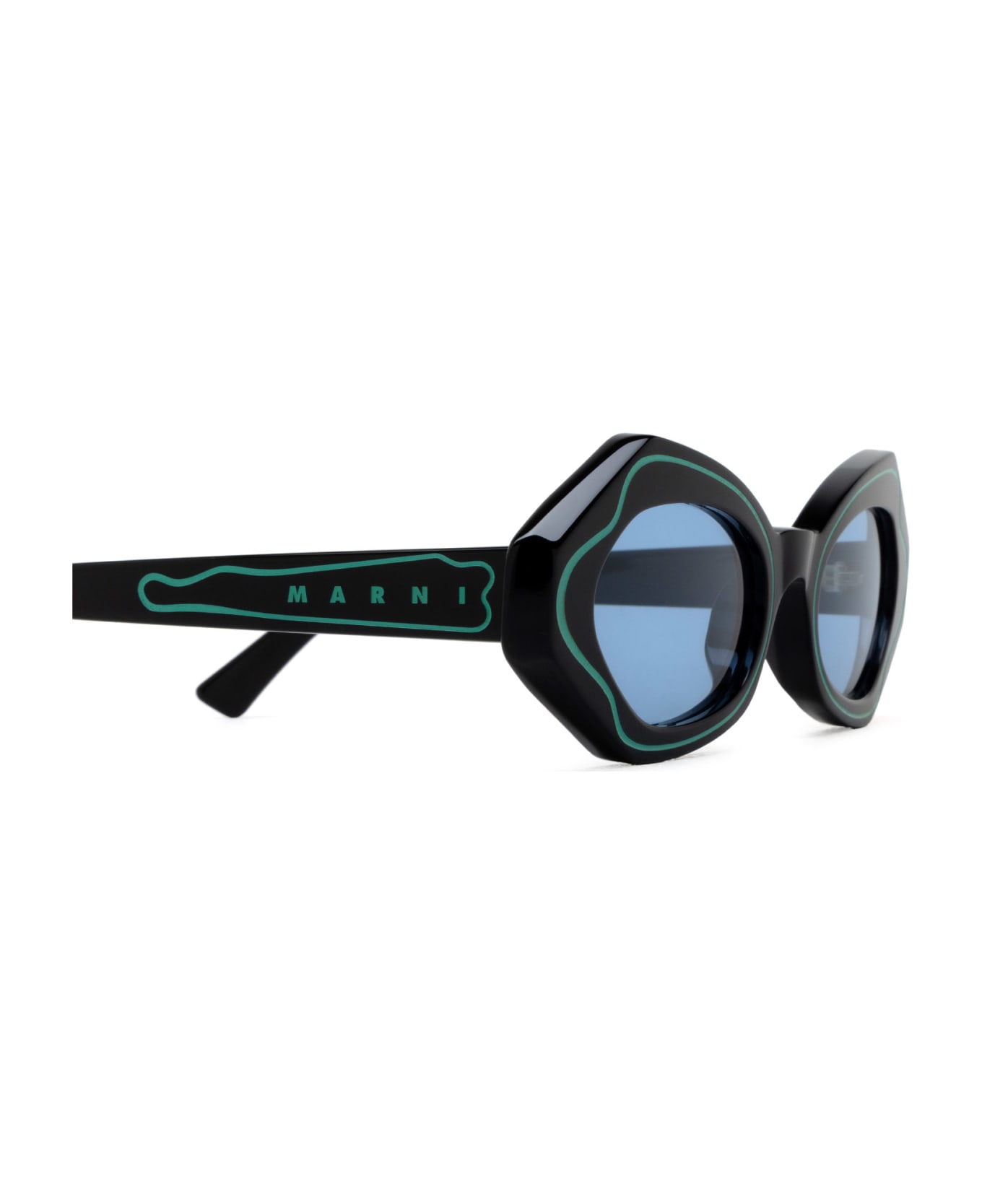 Marni Eyewear Unlahand Black / Green Sunglasses - Black / Green