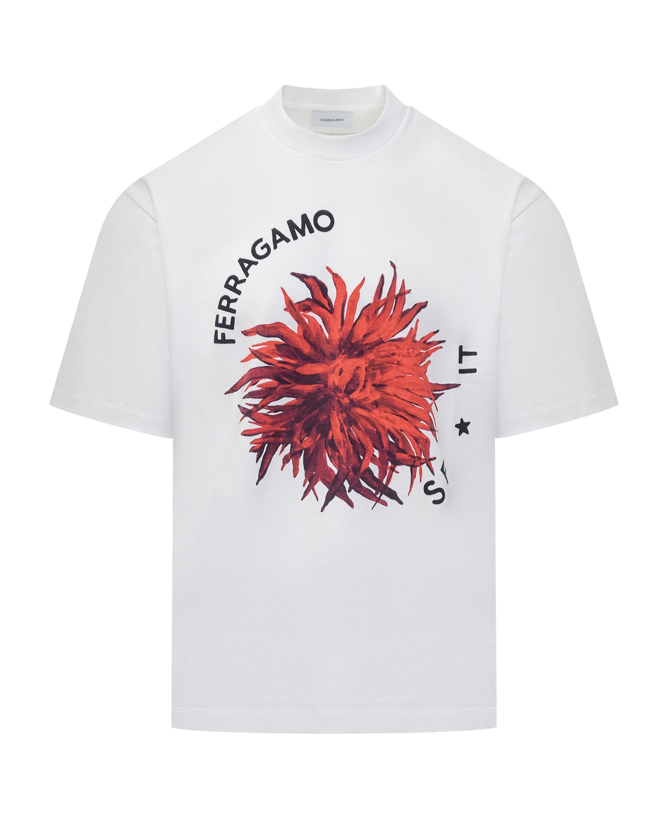 Ferragamo T-shirt - WHITE/RED/BORDEAUX