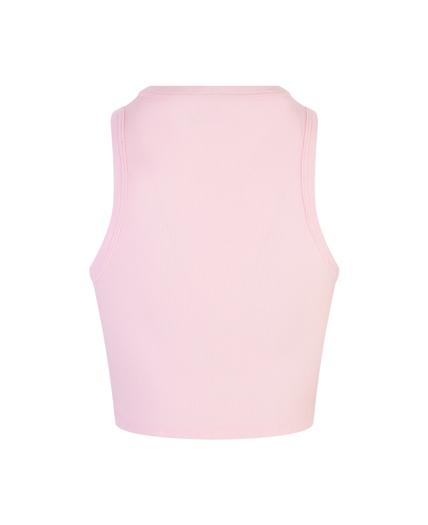 Barrow Pink Crop Top With Logo - Rosa タンクトップ