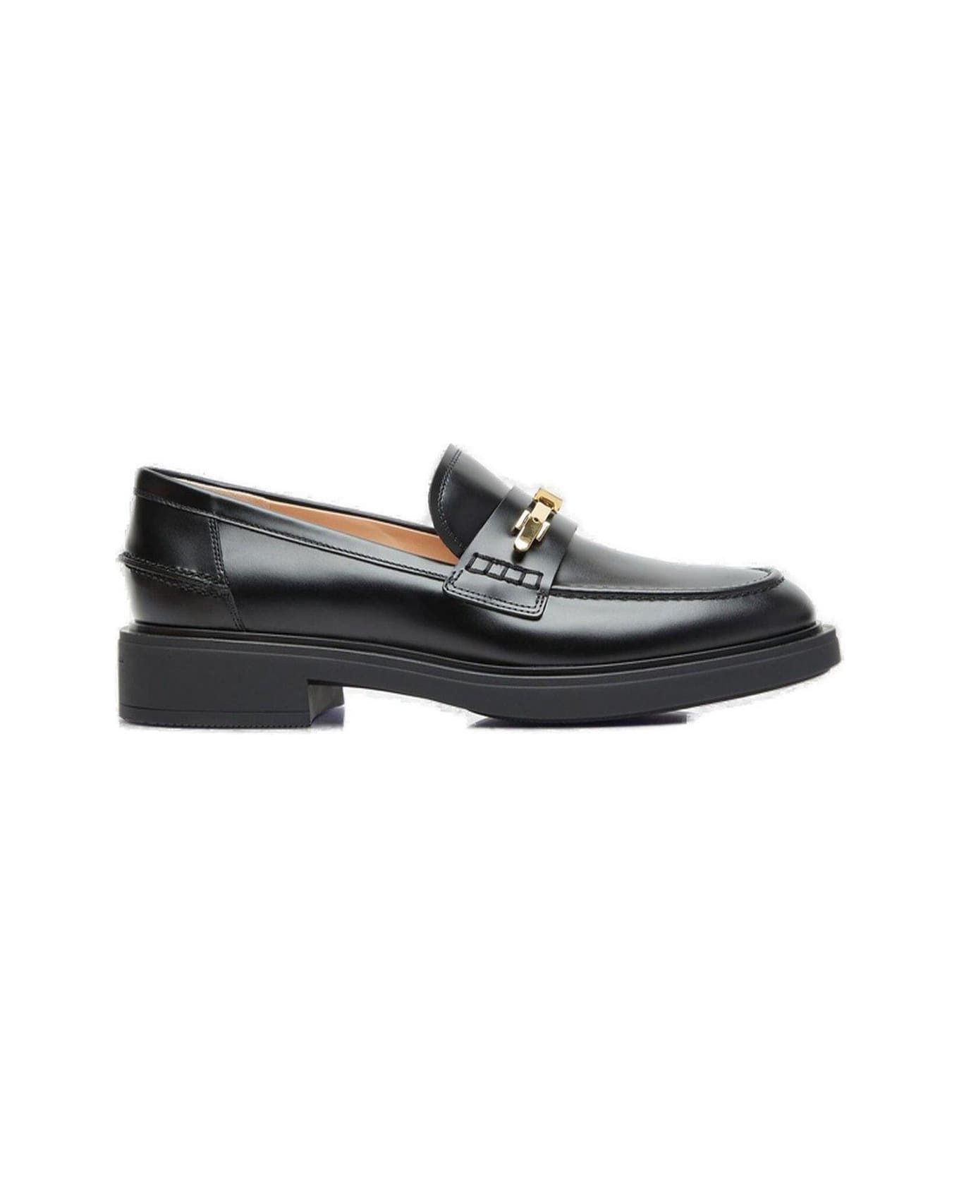 Gianvito Rossi Martine Round Toe Loafers - DVD NERO