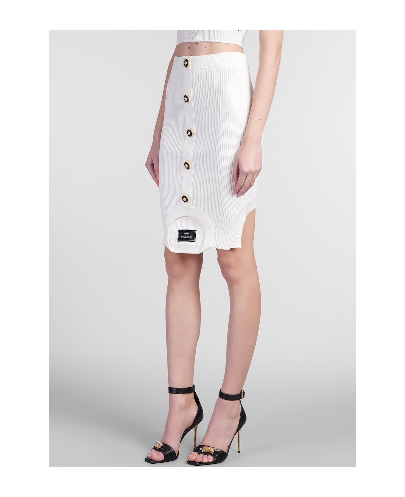 Balmain Skirt In White Viscose - white